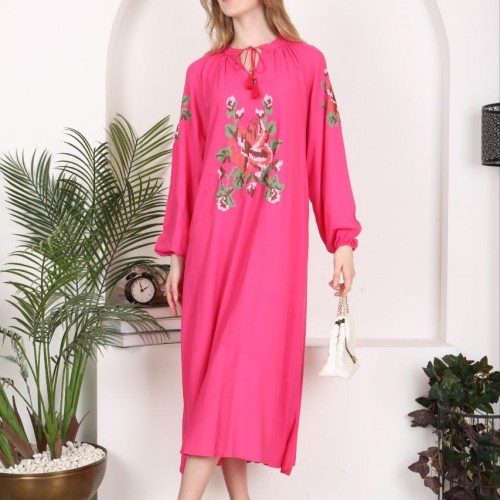 222007 TOPTAN FUŞYA ELBİSE toptan bayan giyim