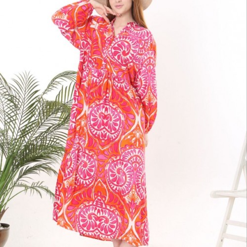 222020 TOPTAN DESENLİ ELBİSE toptan bayan giyim