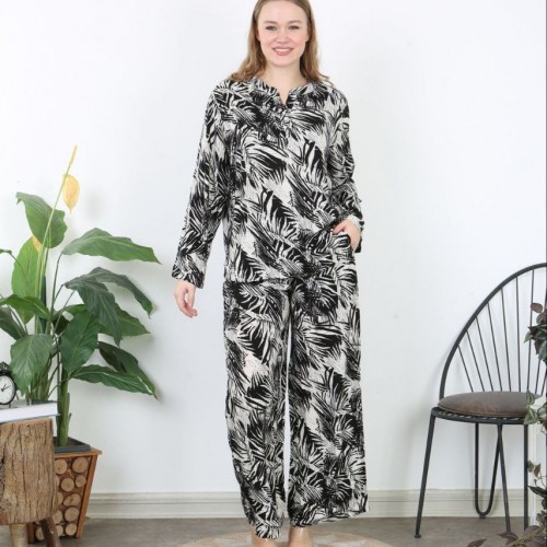 222029 TOPTAN DESENLİ PANTOLON TAKIM toptan bayan giyim