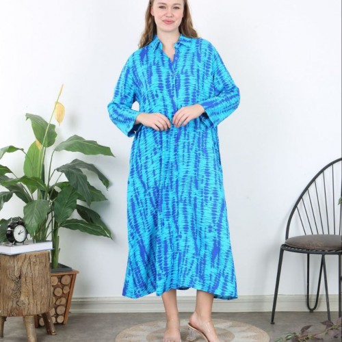 222034 TOPTAN DESENLİ ELBİSE toptan bayan giyim