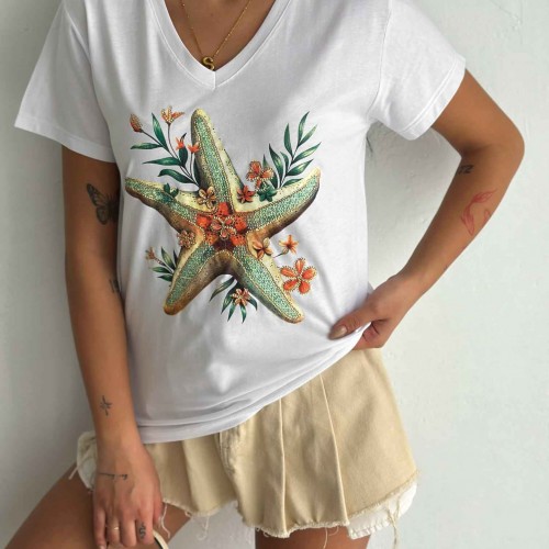 222265 TOPTAN BEYAZ TSHIRT toptan bayan giyim