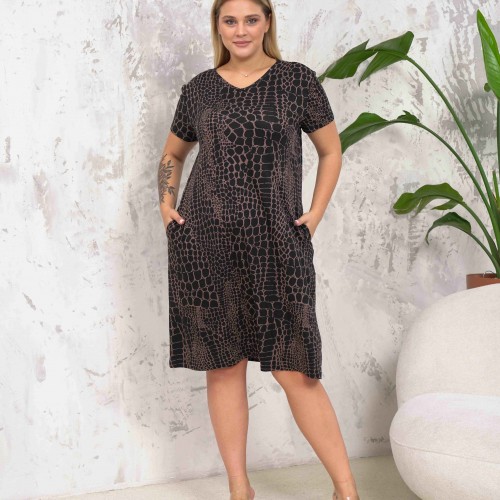 222299 TOPTAN DESENLİ ELBİSE toptan bayan giyim