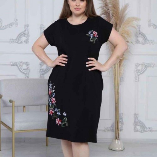 222302 TOPTAN DESENLİ ELBİSE toptan bayan giyim