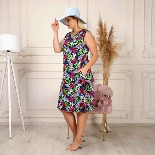 222314 TOPTAN DESENLİ ELBİSE toptan bayan giyim