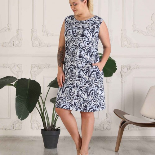 222315 TOPTAN DESENLİ ELBİSE toptan bayan giyim