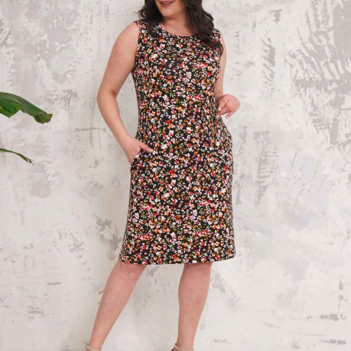 222316 TOPTAN DESENLİ ELBİSE toptan bayan giyim