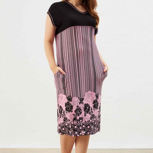 222323 TOPTAN DESENLİ ELBİSE toptan bayan giyim