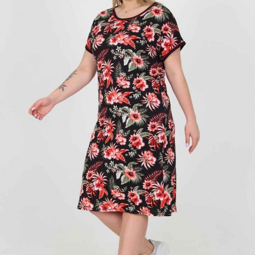 222324 TOPTAN DESENLİ ELBİSE toptan bayan giyim