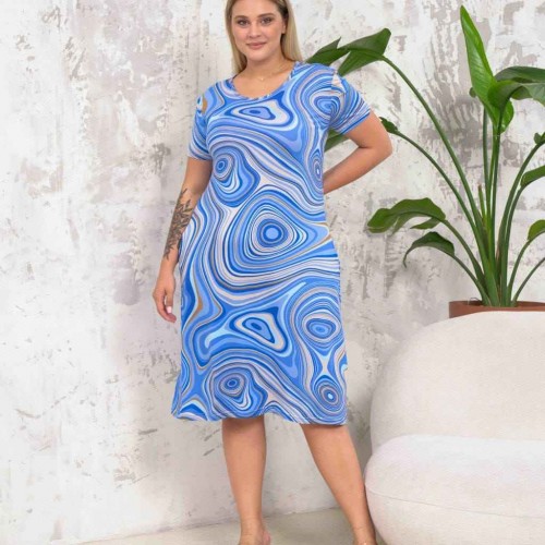 222341 TOPTAN DESENLİ ELBİSE toptan bayan giyim