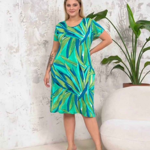 222356 TOPTAN DESENLİ ELBİSE toptan bayan giyim