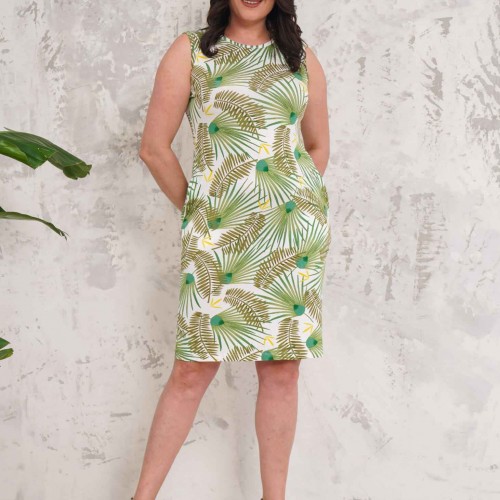 222358 TOPTAN DESENLİ ELBİSE toptan bayan giyim