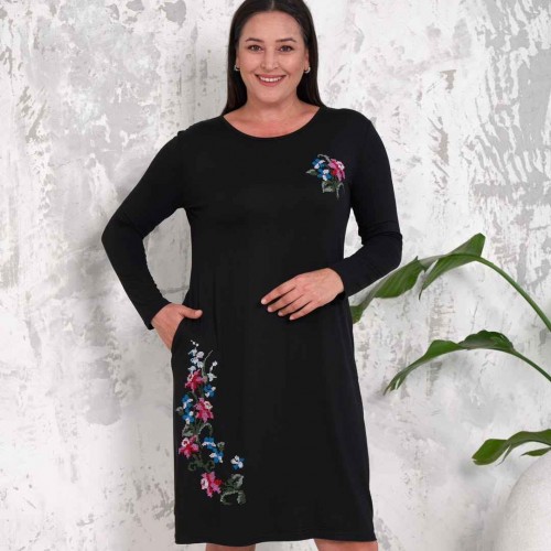 222359 TOPTAN DESENLİ ELBİSE toptan bayan giyim