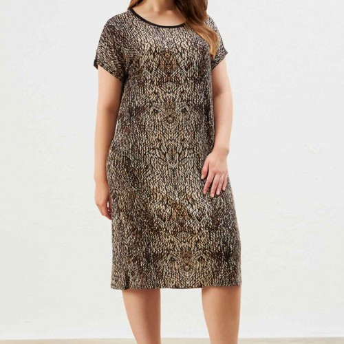 222367 TOPTAN DESENLİ ELBİSE toptan bayan giyim