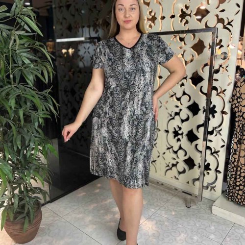 222370 TOPTAN DESENLİ ELBİSE toptan bayan giyim