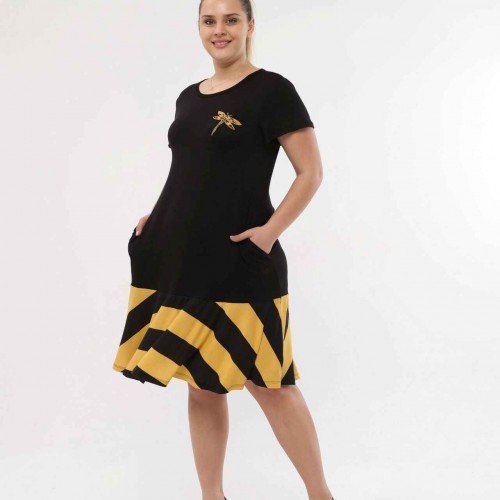 222379 TOPTAN DESENLİ ELBİSE toptan bayan giyim