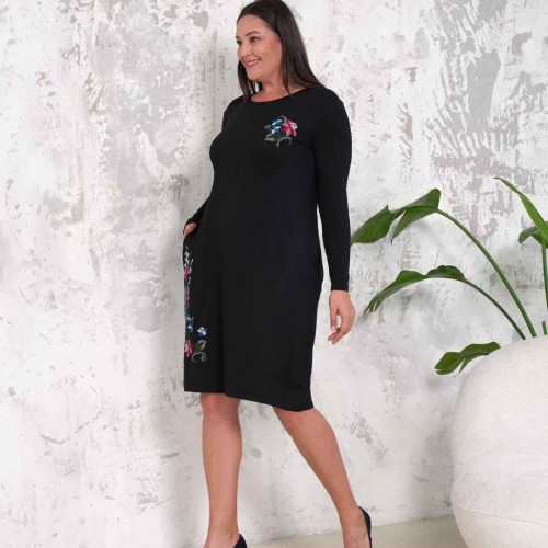 222390 TOPTAN DESENLİ ELBİSE toptan bayan giyim