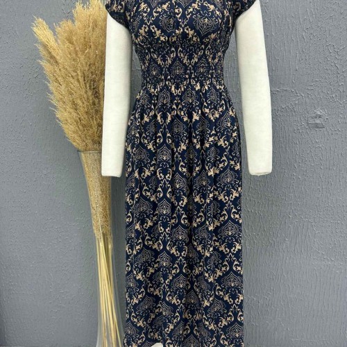 222701 TOPTAN DESENLİ ELBİSE toptan bayan giyim