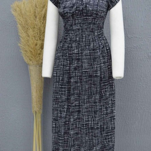 222703 TOPTAN DESENLİ ELBİSE toptan bayan giyim