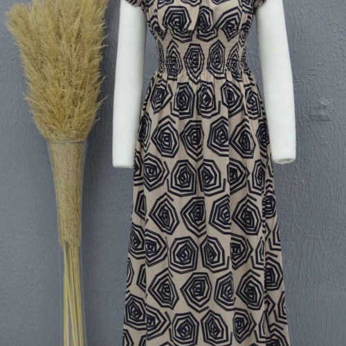 222712 TOPTAN DESENLİ ELBİSE toptan bayan giyim