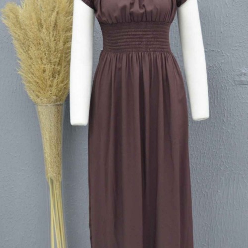 222725 TOPTAN KAHVE ELBİSE toptan bayan giyim