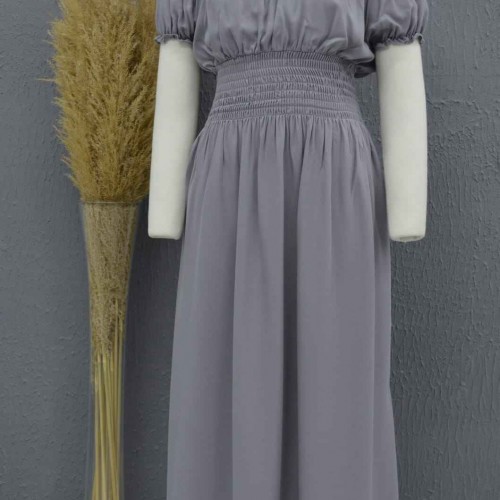 222730 TOPTAN GRİ ELBİSE toptan bayan giyim