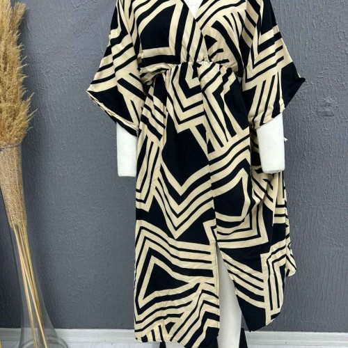 222736 TOPTAN DESENLİ ELBİSE toptan bayan giyim