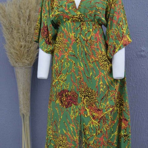 222739 TOPTAN DESENLİ ELBİSE toptan bayan giyim