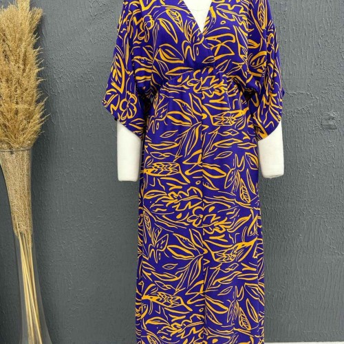 222750 TOPTAN DESENLİ ELBİSE toptan bayan giyim