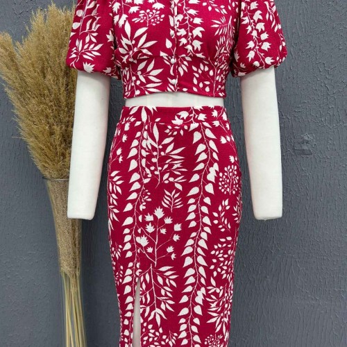 222764 TOPTAN DESENLİ ETEK TAKIM toptan bayan giyim