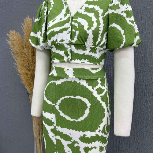 222770 TOPTAN DESENLİ ETEK TAKIM toptan bayan giyim