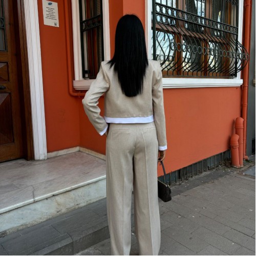 222797 TOPTAN BEJ PANTOLON TAKIM toptan bayan giyim