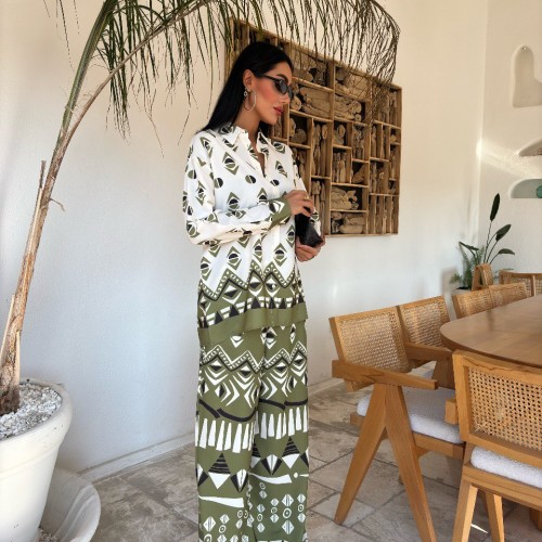 222804 TOPTAN DESENLİ PANTOLON TAKIM toptan bayan giyim