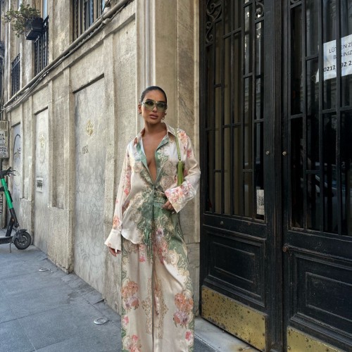 222812 TOPTAN DESENLİ PANTOLON TAKIM toptan bayan giyim