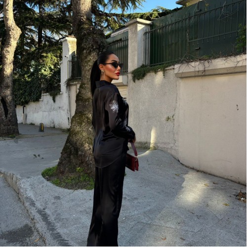 222889 TOPTAN SİYAH PANTOLON TAKIM toptan bayan giyim