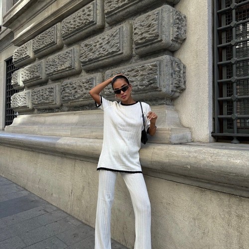 222942 TOPTAN BEYAZ PANTOLON TAKIM toptan bayan giyim