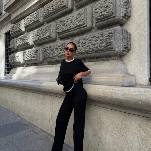 222943 TOPTAN SİYAH PANTOLON TAKIM toptan bayan giyim