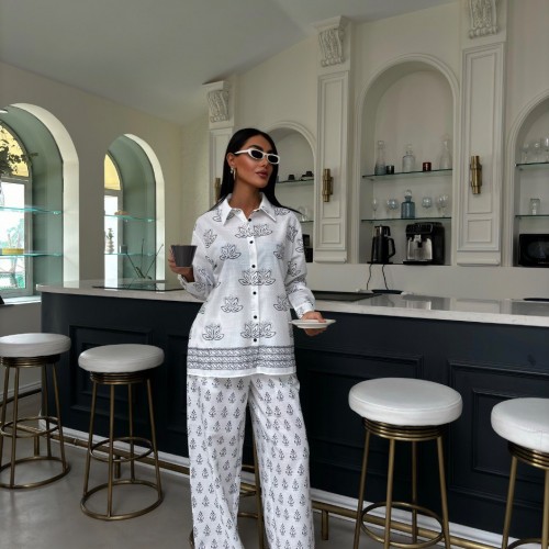 223177 TOPTAN BEYAZ PANTOLON TAKIM toptan bayan giyim