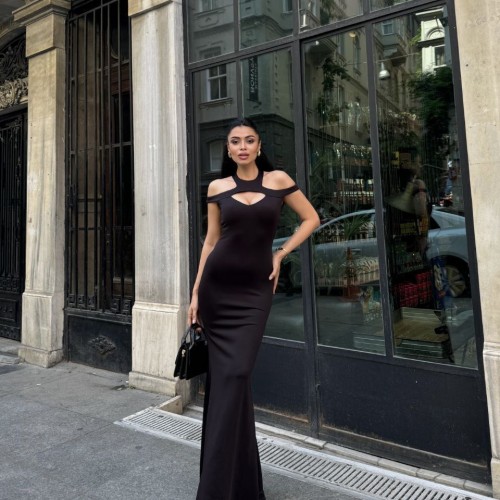 223321 TOPTAN SİYAH ABİYE toptan bayan giyim