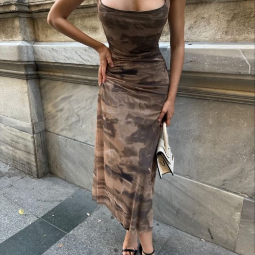 223387 TOPTAN DESENLİ ELBİSE toptan bayan giyim