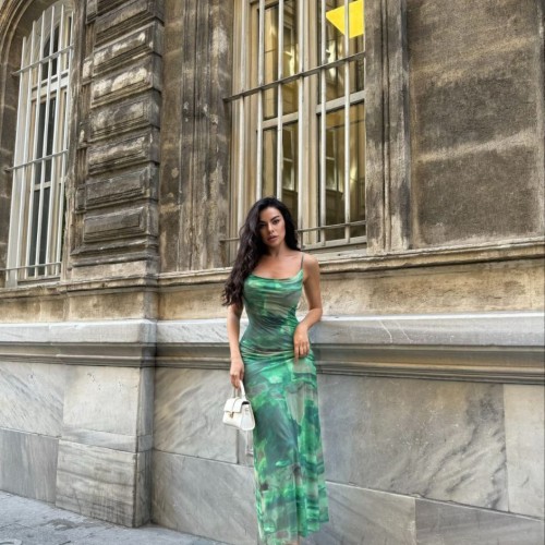 223388 TOPTAN DESENLİ ELBİSE toptan bayan giyim