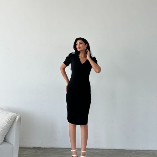 223460 TOPTAN SİYAH ELBİSE toptan bayan giyim