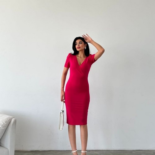 223461 TOPTAN FUŞYA ELBİSE toptan bayan giyim