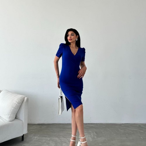 223462 TOPTAN SAKS ELBİSE toptan bayan giyim