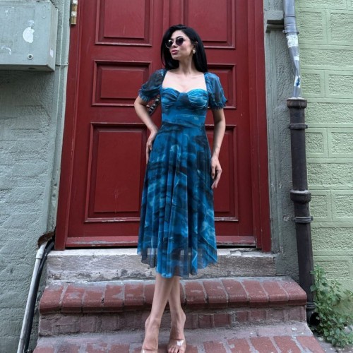 223490 TOPTAN DESENLİ ELBİSE toptan bayan giyim