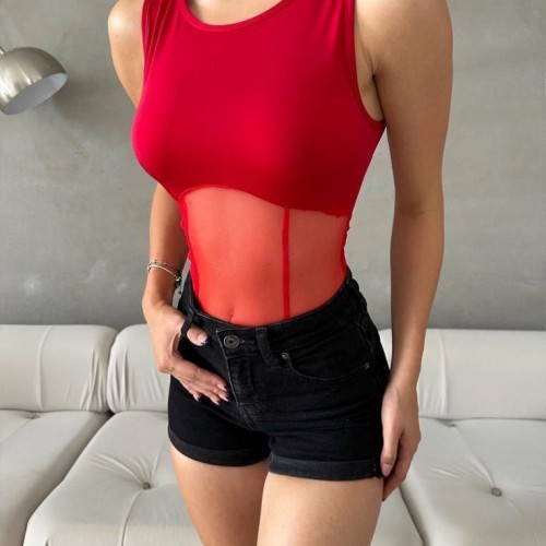 223525 TOPTAN KIRMIZI BLUZ toptan bayan giyim