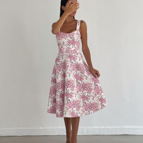 223551 TOPTAN DESENLİ ELBİSE toptan bayan giyim