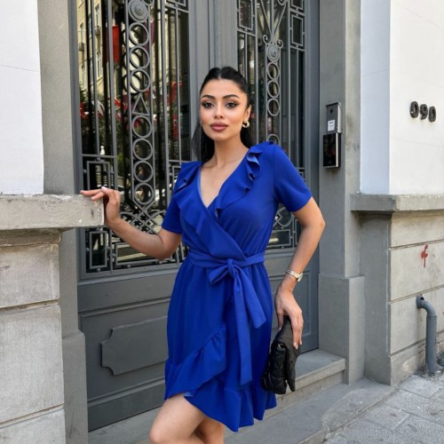 223576 TOPTAN SAKS ELBİSE toptan bayan giyim