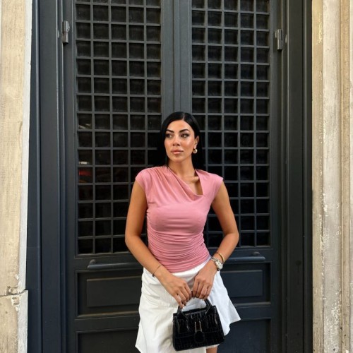 223611 TOPTAN PUDRA BLUZ toptan bayan giyim