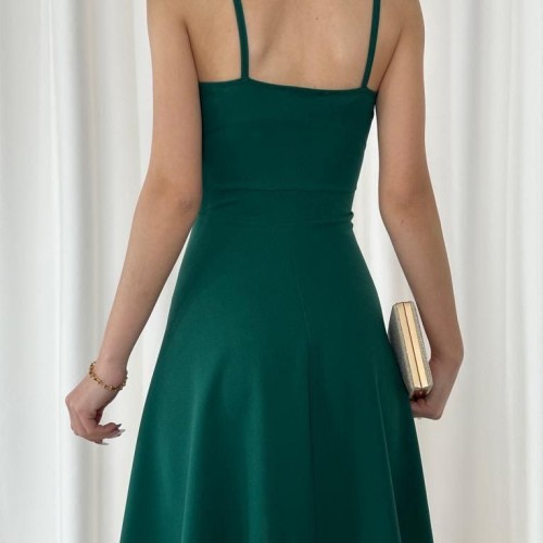 223644 TOPTAN ZÜMRÜT YEŞİL ELBİSE toptan bayan giyim