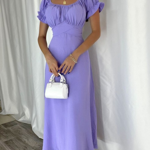 223690 TOPTAN LİLA ELBİSE toptan bayan giyim